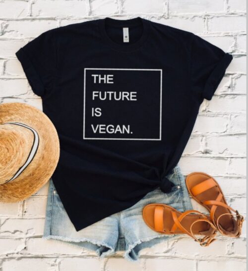 the future is vegan t-shirt black