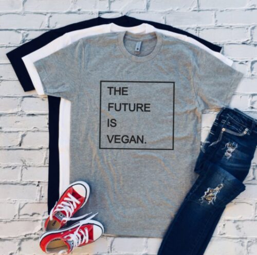 the future is vegan t-shirt gray