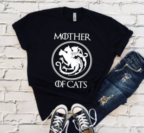 mother of cats t-shirt black