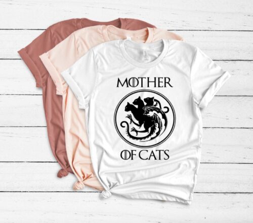 mother of cats t-shirt white