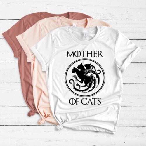 mother of cats t-shirt white