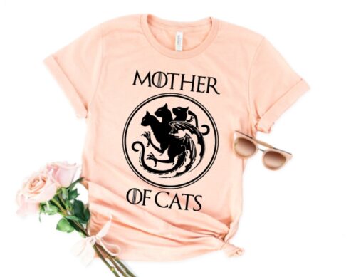 Mother of Cats T-Shirt Peach