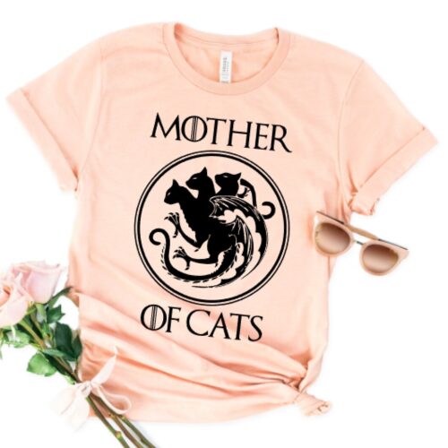 Mother of Cats T-Shirt Peach