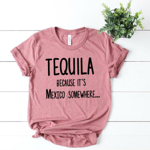 Tequila Because It's Mexico Somewhere T-Shirt Mauve