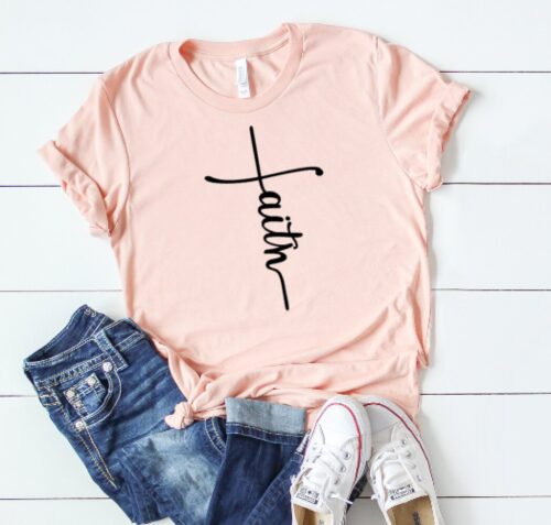 faith t-shirt peach