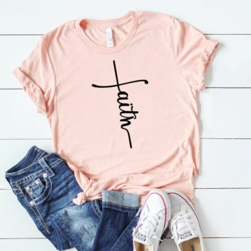 faith t-shirt peach