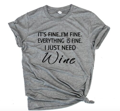 party wine shirt gray