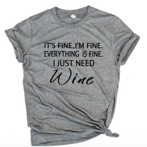 party wine shirt gray