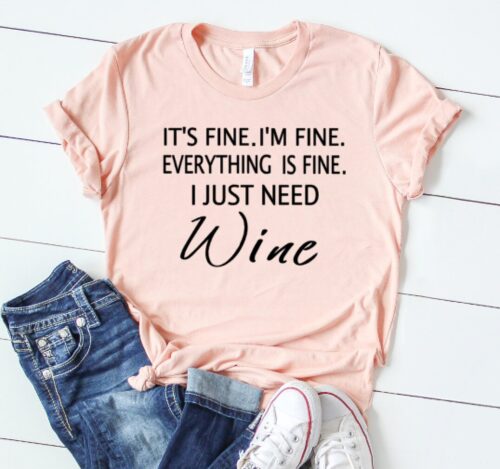 party wine shirt peach