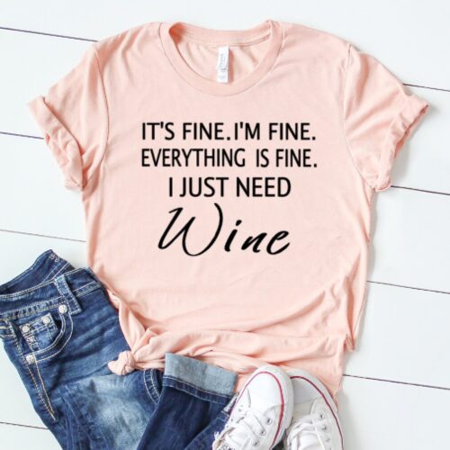 party wine shirt peach