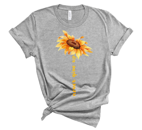 sunflower never give up t-shirt gray