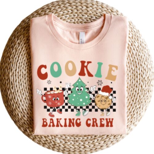 cookie baking crew shirt peach