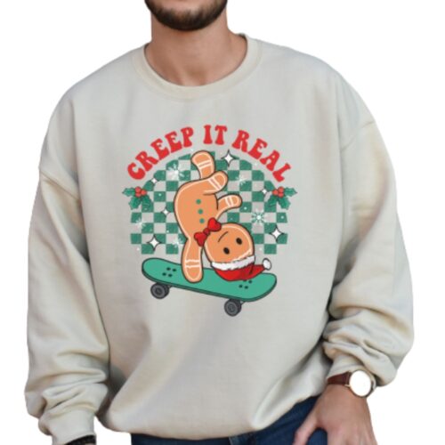 Gingerbread Skateboarding Creep It Real Sweatshirt