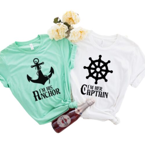 Nautical Couples Matching T-Shirts mint/white