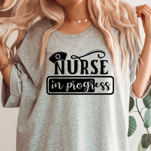 nurse in progress t-shirt gray