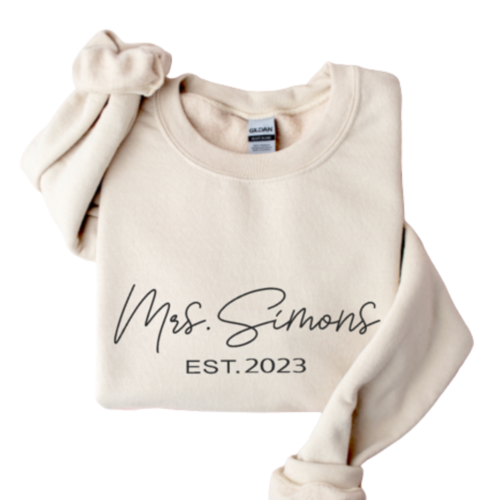 Custom Wedding Mrs. Your Name Sweatshirt