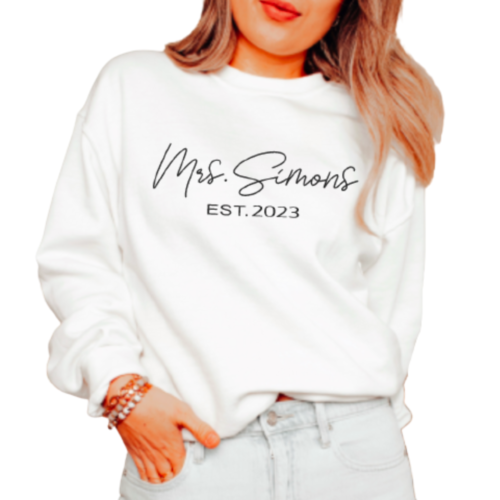 Custom Wedding Mrs. Your Name Sweatshirt