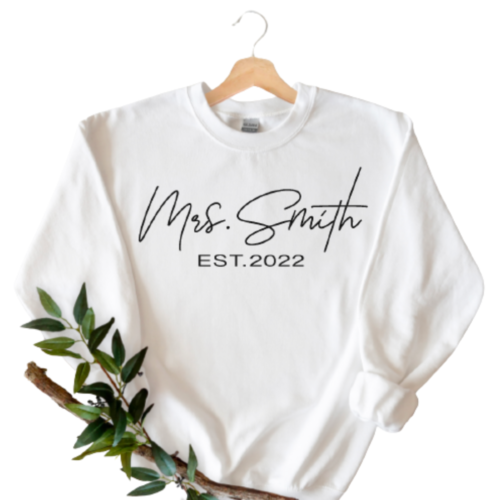 Custom Wedding Mrs. Your Name Sweatshirt