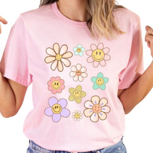 Hippie Flower Boho T-Shirt pink