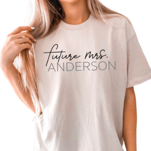 Future Mrs. YOUR NAME Engagement T-Shirt