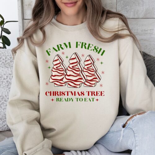 farm fresh christmas tree sand sweatshirt