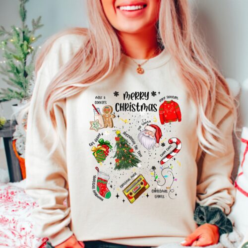 doodle christmas sand sweatshirt