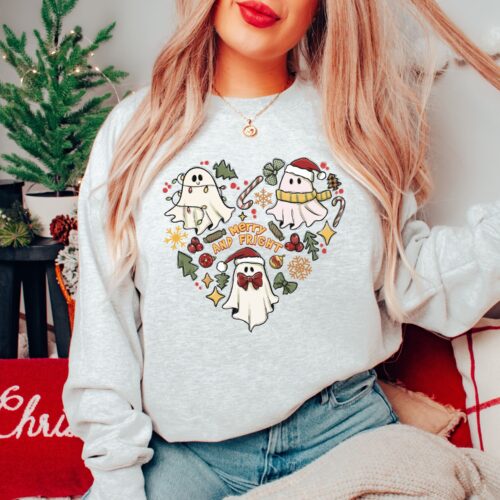 merry ghost gray sweatshirt