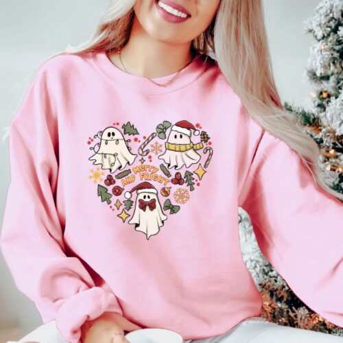 merry ghost pink sweatshirt