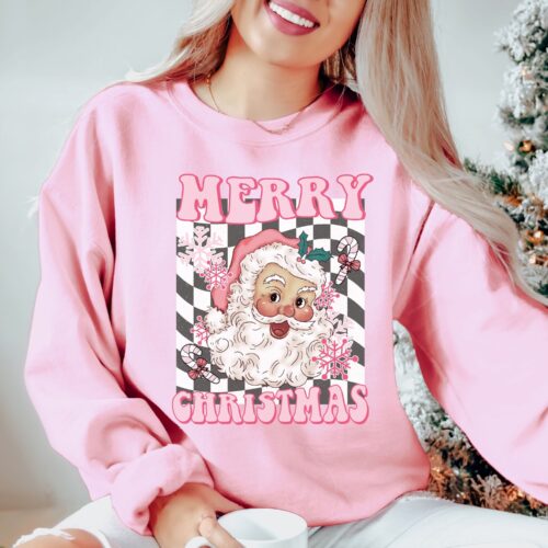 pink santa pink sweatshirt