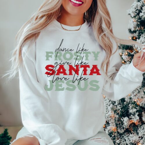 santa jesus white sweatshirt