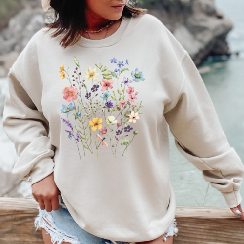 wild flowers sand sweatshirt
