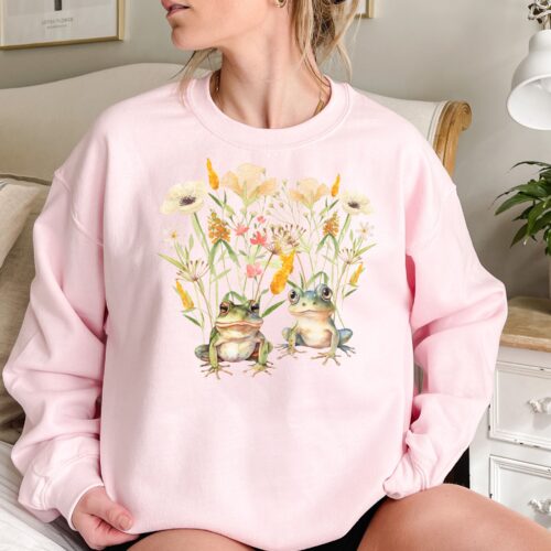 Pressed Flowers pink sweatshirt