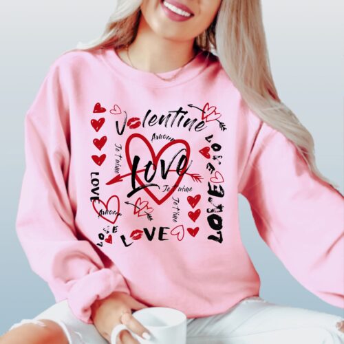 Cupid Valentine Day Sweater Pink