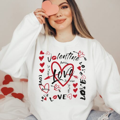 Cupid Valentine Day Sweater White