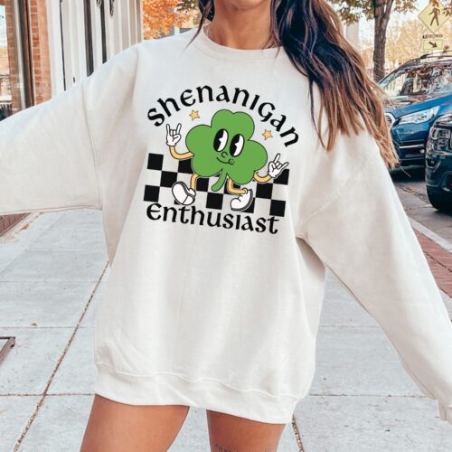 shenanigan enthusiast white sweatshirt